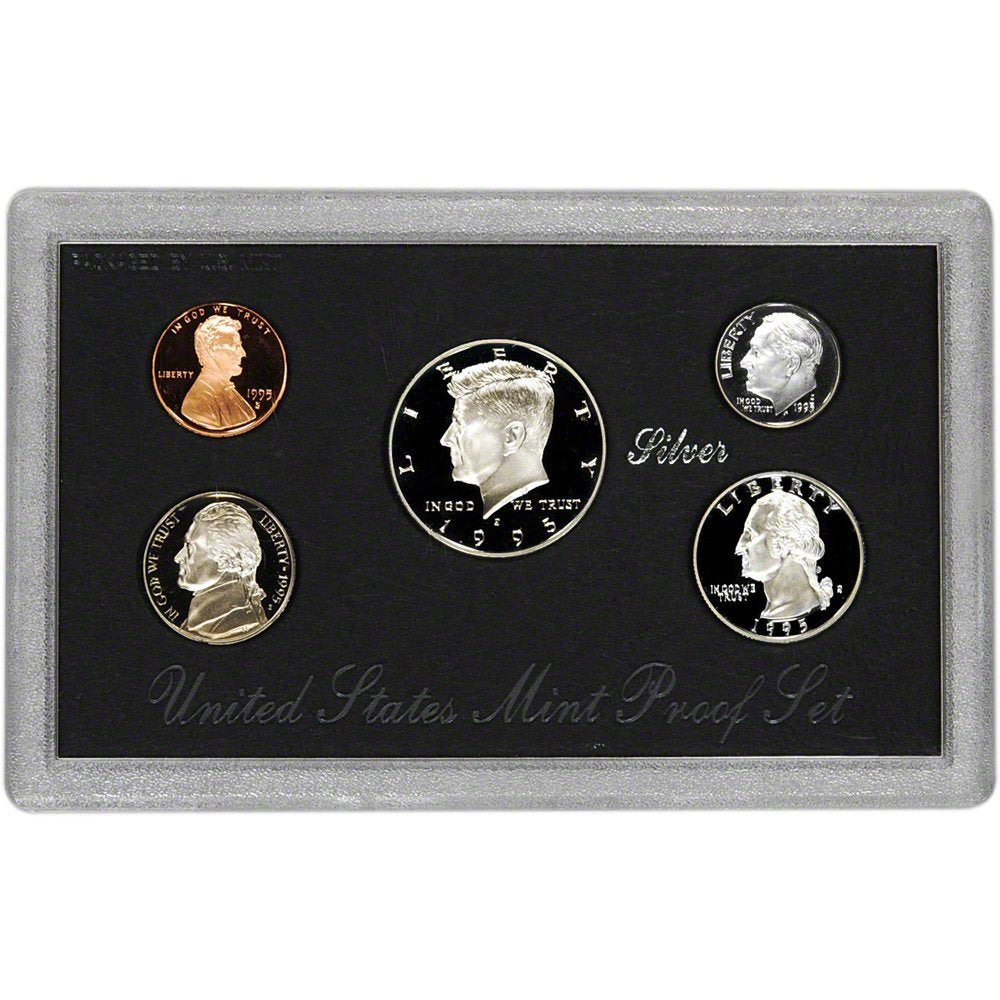 1995 S U.S. Mint Silver Proof Set - 5 Coins - OGP Superb Gem Uncirculated