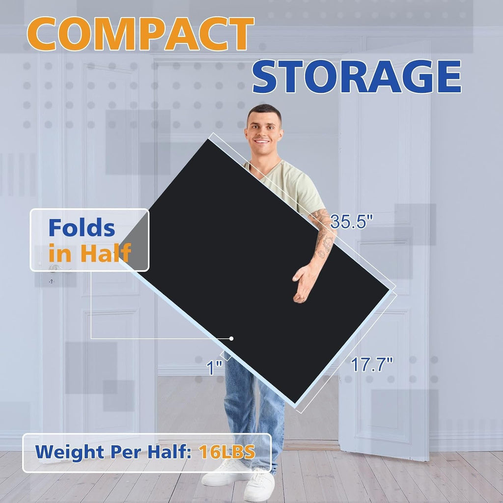 71' Foldable Table Tennis Conversion Top with Net - 12mm MDF Ping Pong Table Top with Pre-Assembled Design - Portable Indoor Game Table with EVA Foam Pads