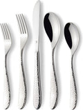 DANIALLI Hammered Silverware Set | Premium 18/10 Stainless Steel Flatware Service for 6 | Heavy-Duty & Dishwasher Safe | Built to Last (30-Piece, Marettimo Hammered)