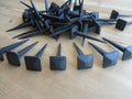 50 Nails Square Coat Hooks Hand Forged 1' Black 3' Long TACK Craft Angled Hook - drstore
