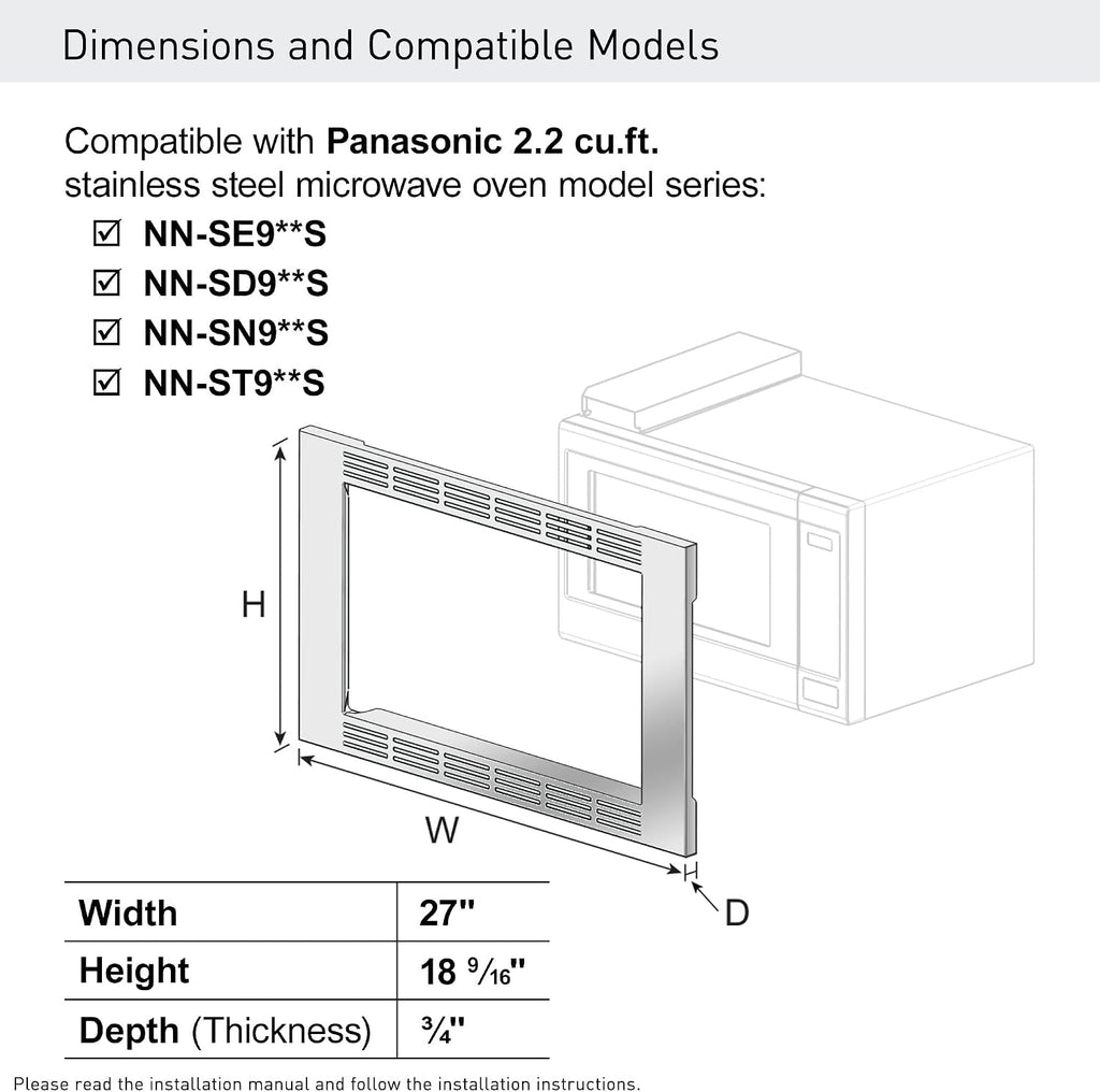Panasonic NN-TK922SS 27-inch Trim Kit for 2.2 cu ft Microwave Ovens, 27 inch, Stainless Steel