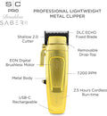 Stylecraft Saber Pro Grooming Bundle: Digital Brushless Saber II Clipper & Saber Trimmer (Gold) Holiday Gift Bundle
