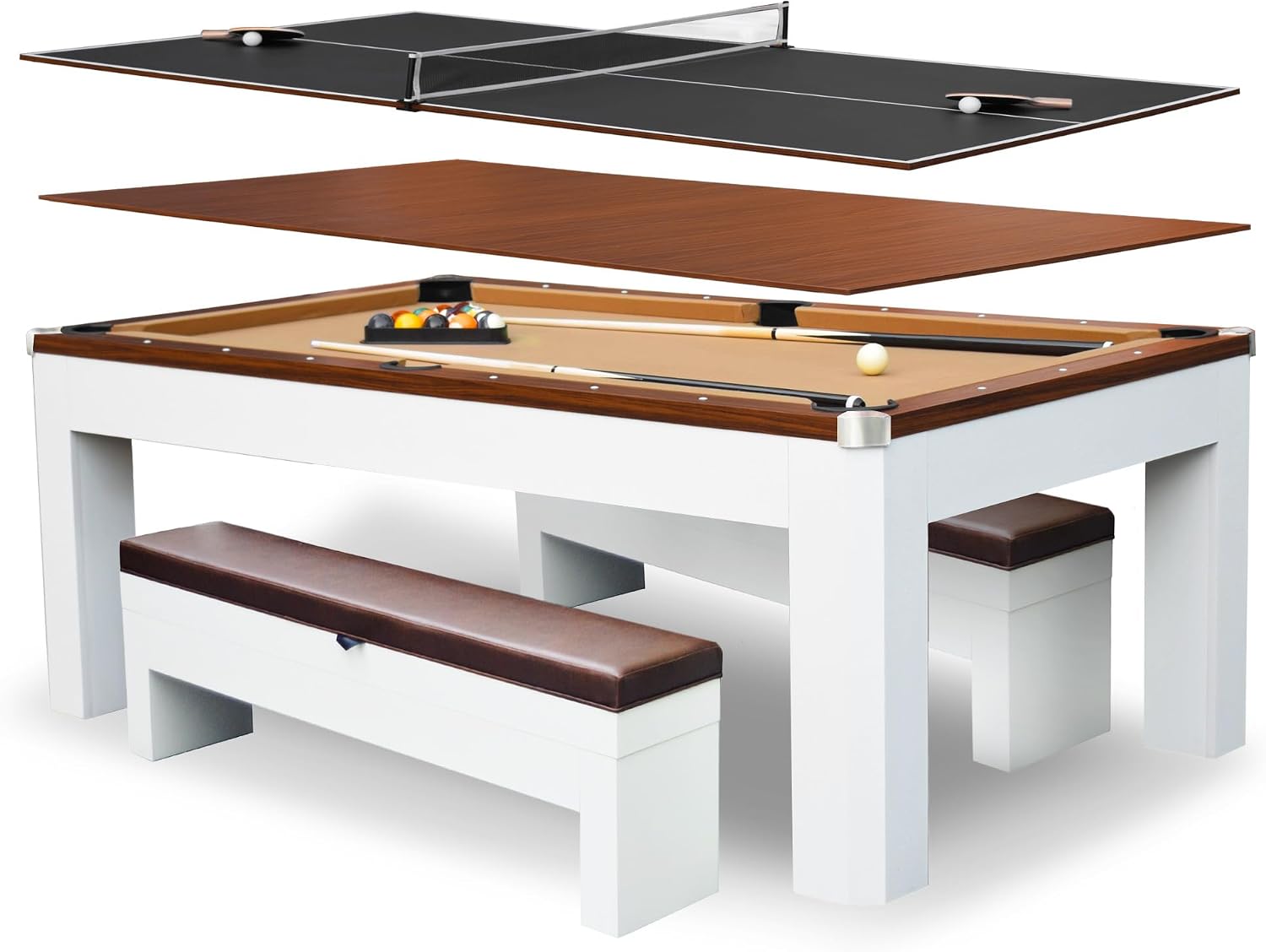 Hathaway Pool Table Combo Set with Benches