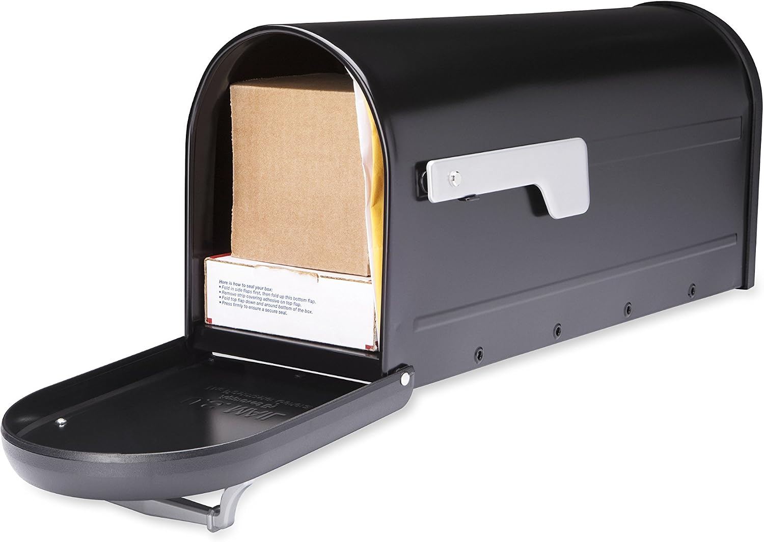 Zippity Outdoor Products ZP19013 Classica Mailbox Post and Architectural Mailboxes Chadwick Galvanized Steel Post-Mount Mailbox, Black