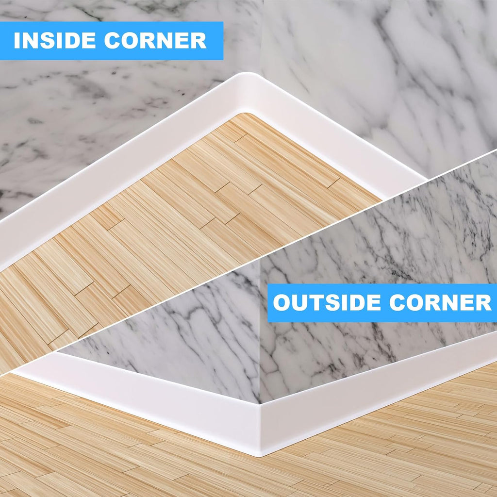 Duzzy Flexible Baseboard Molding Trim, 4 Inch(W) x 100 Feet(L) Peel and Stick Rubber Wall Trim Molding, Self-Adhesive Vinyl Wall Base Cove Base