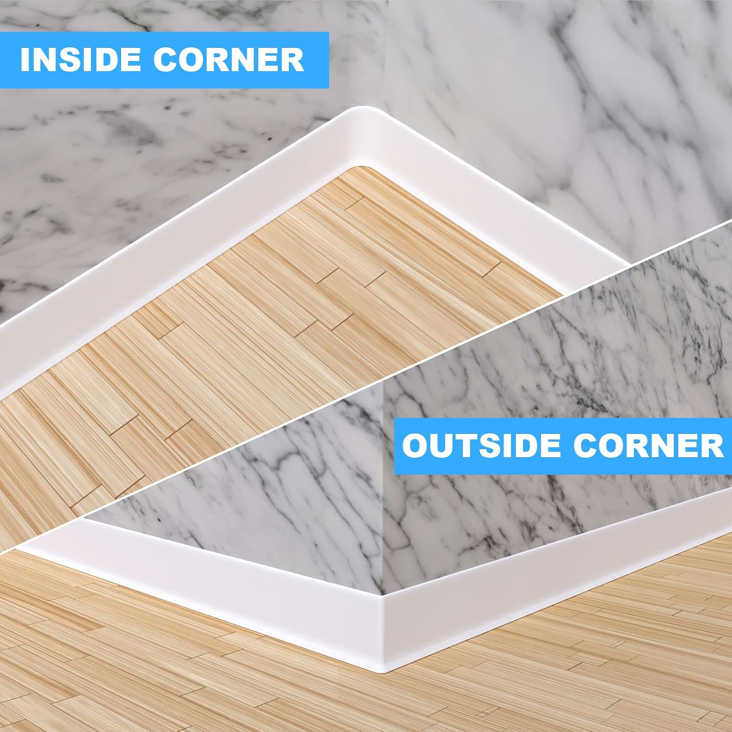 Duzzy Flexible Baseboard Molding Trim, 4 Inch(W) x 200 Feet(L) Peel and Stick Rubber Wall Trim Molding, Self-Adhesive Vinyl Wall Base Cove Base