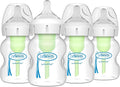 Dr. Brown's Natural Flow® Anti-Colic Options+™ Wide-Neck Baby Bottles 5 oz/150 mL, with Level 1 Slow Flow Nipple, 4 Count, 0m+ (Pack of 6)