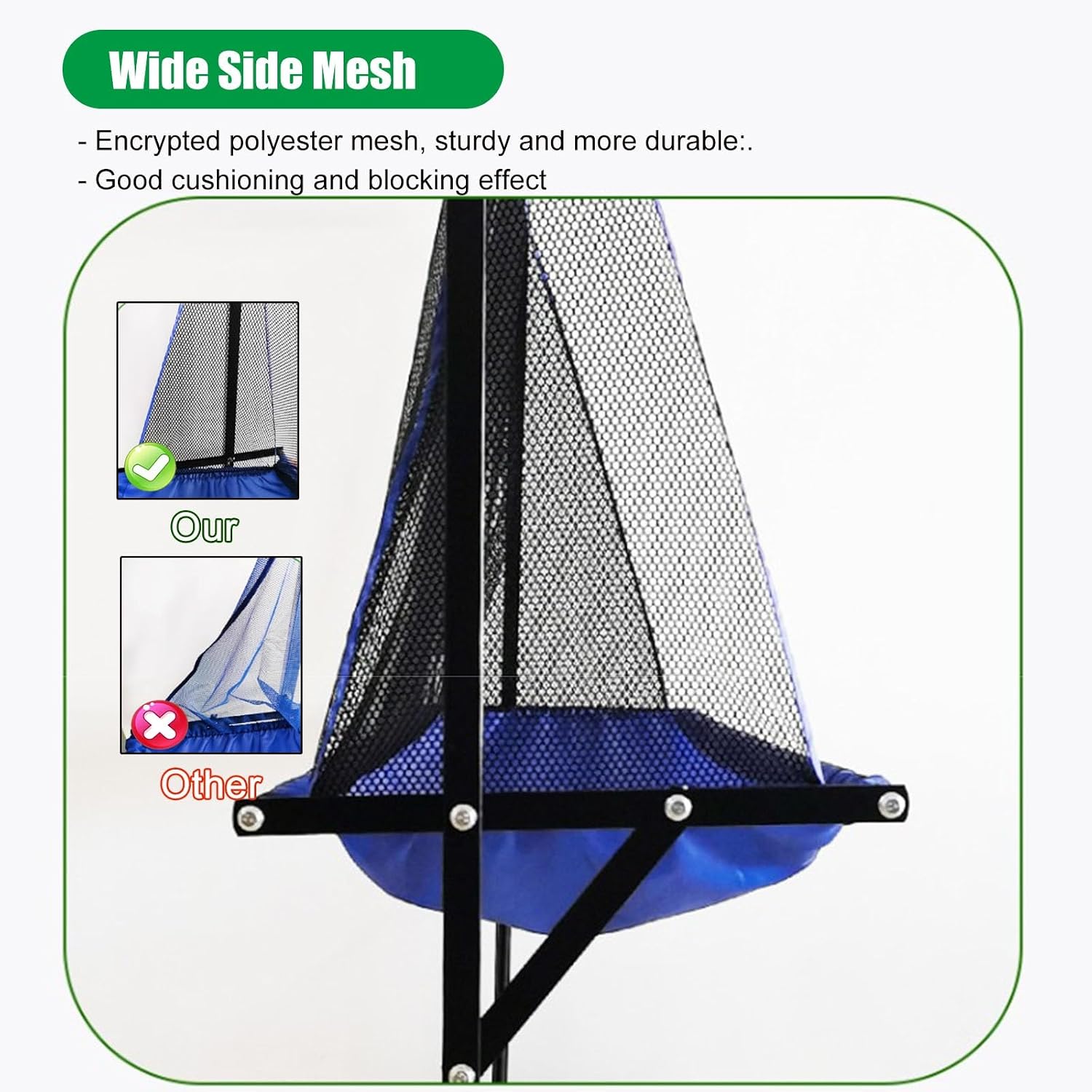 Adults & Kids Training Table Tennis Ball Catcher Net, Movable Ping Pong Practice Collection System for Ball Shooters Multi-Ball Drills and Serve Practice, Metal Frame Recycle Catching Equipment