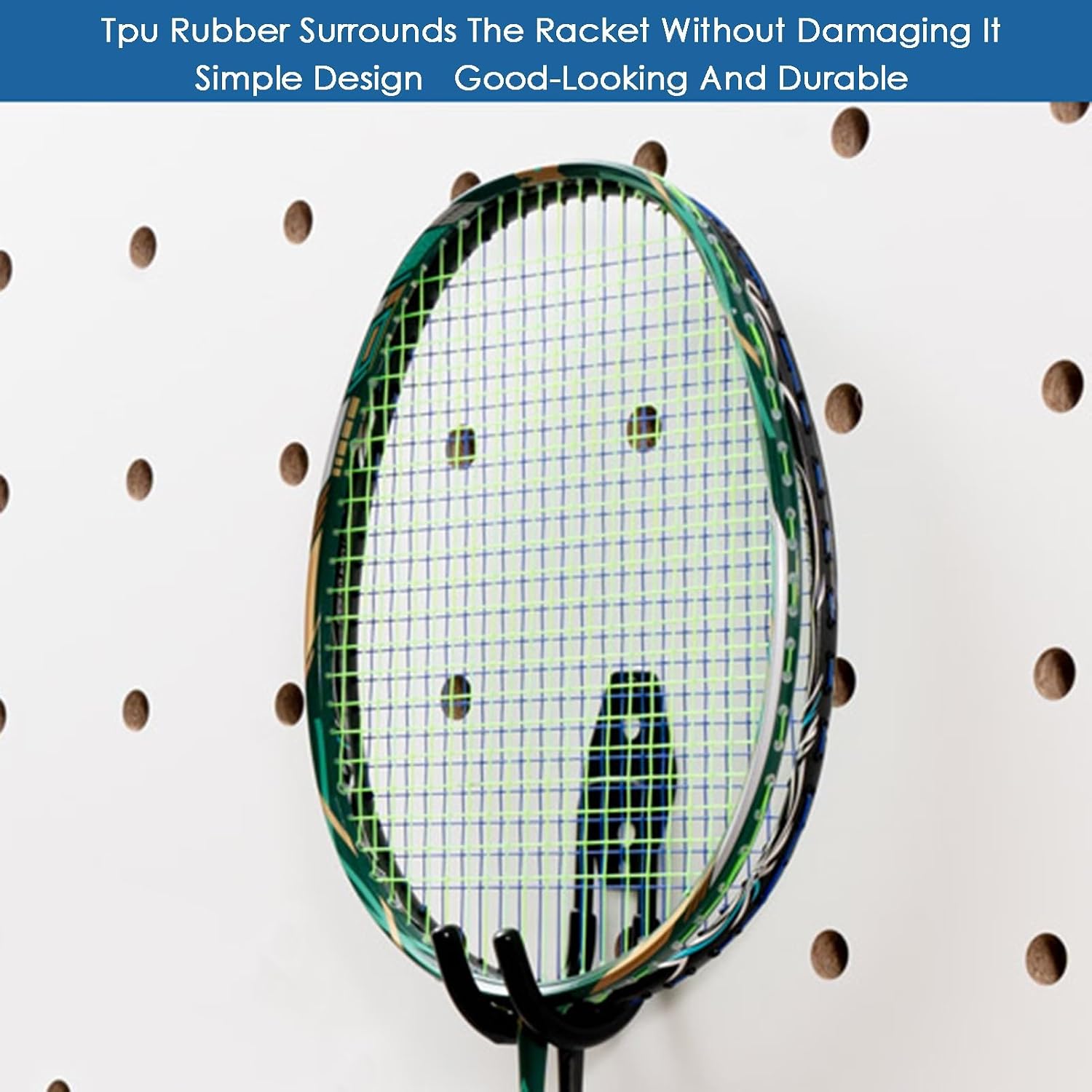 Tennis Racket Storage Rack, Wall Mounted Sports Equipment Display Holder,Badminton Racket Organizer, for Table Tennis Rackets Badminton Rackets