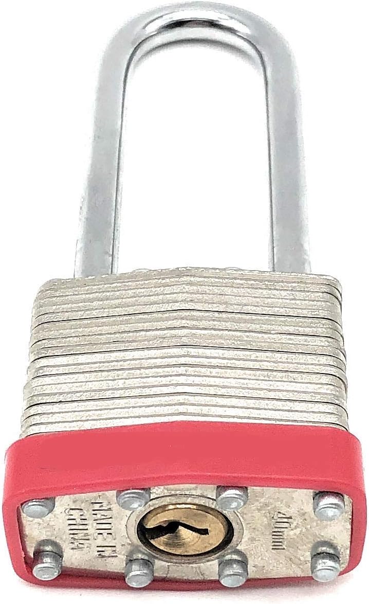 40mm Keyed Alike (A389) Laminated Steel Long Shackle Padlock, 1 3/4' Wide x 2 3/4' Shackle Size (24)