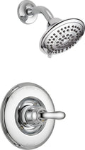 Delta Faucet Linden 14 Series Single-Function Shower Faucet Set, 5-Spray Touch-Clean Shower Head, Chrome Shower Faucet, Delta Shower Trim Kit, Chrome T14294 (Valve Not Included)