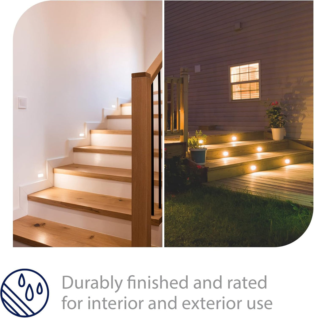 WAC Landscape Lighting, LEDme 120V LED Horizontal Indoor and Outdoor Step and Wall Light 2700K Built-in LED in White