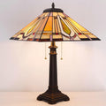 Tiffany Table Lamp Geometry Mission Style Stained Glass 16X16X23 Inches Desk Reading Light for Bedrooms Living Room Study Home Office