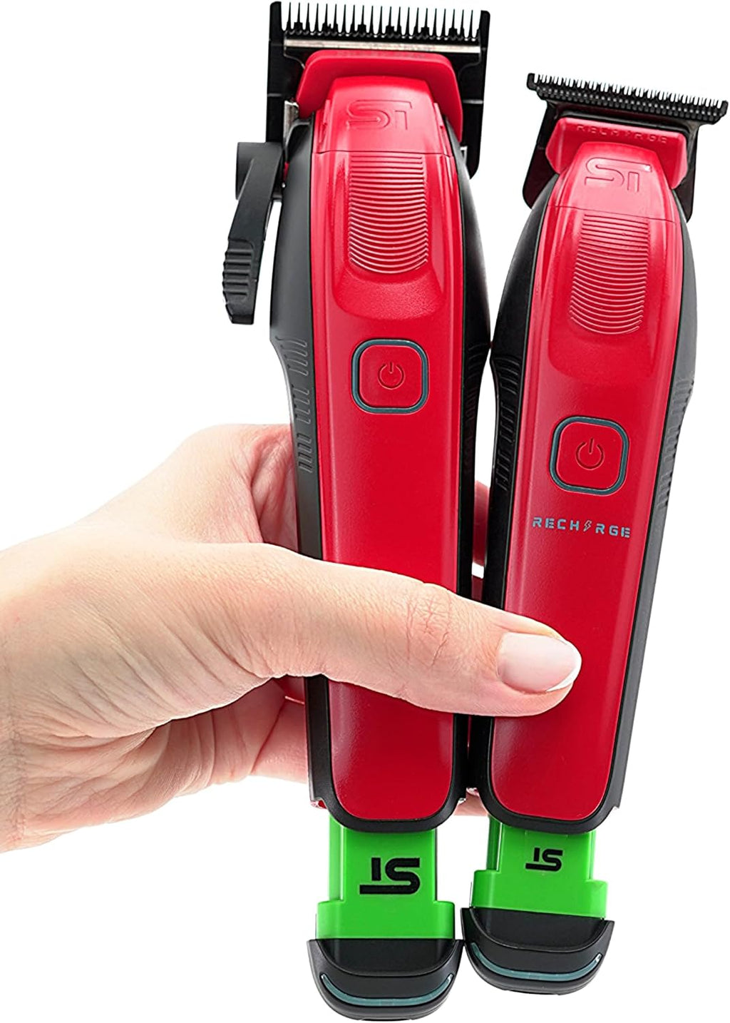 Supreme Trimmer 2-in-1 Recharge Hair Clipper & Beard Trimmer Combo | 7500 RPM, Removable Battery, Smart USB Charging Base | STC779 + ST777
