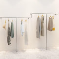 Creative Display Garment Rack in Boutique Clothing Stores, Wall Mounted Storage Clothes Shoe Bag Pipe Shelf, Retail Hanger Cloakroom Clothes Rod Bathroom to(One Color-Length 150CM