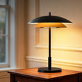 Tubicen Modern Industrial Table Lamp Black and Gold Bedside Nightstand Lamp with Charging Port 3-Color Dimmable 18W LED Modern Plug in Metal Art Deco Touch Lamp for Living Room Bedroom Office 15.7' H