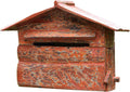 Secure Wall Mounted Mailbox Vintage Wooden Outside Wall Mount Post Box Mailbox Letterbox Photography Props Mural Wedding Bar Cafe Window Display 4x26x14cm(B)