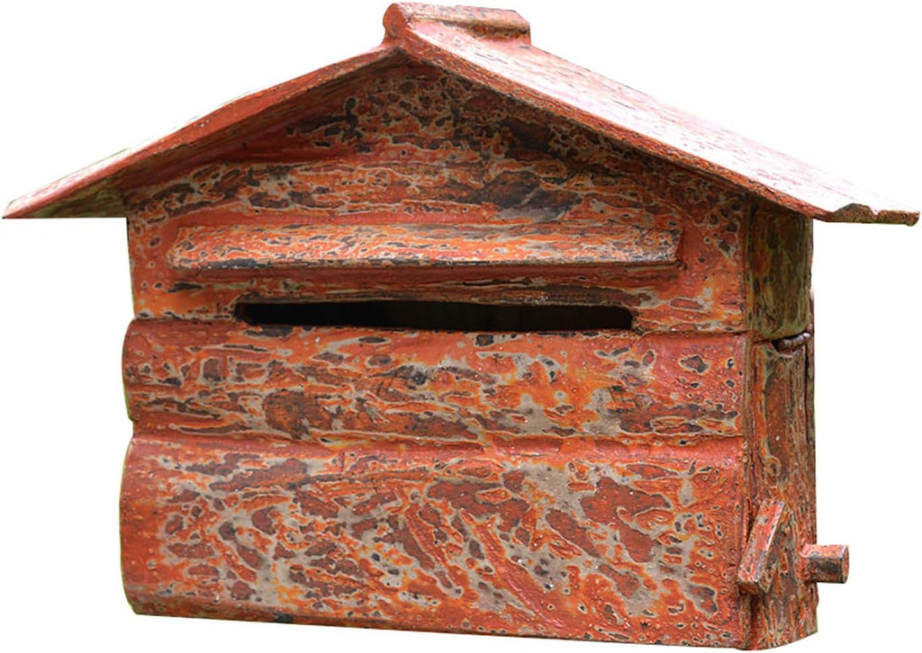 Letter Box,Postbox,Vintage Wooden Outside Wall Mount Post Box Mailbox Letterbox Photography Props Mural Wedding Bar Cafe Window Display 40x26x14cm (Color : B)