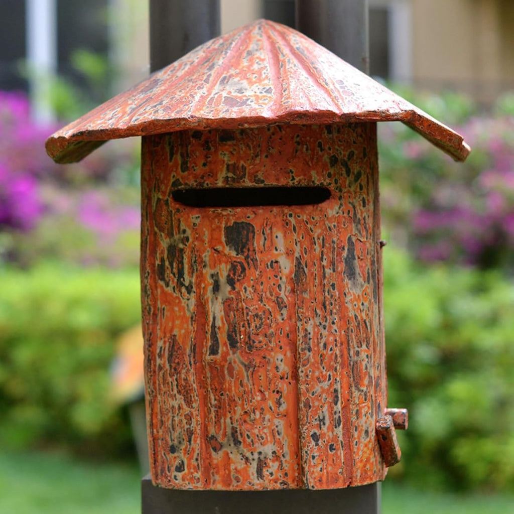 MELPHI Outdoor Wooden Mailbox, Refined Minimalist Mailbox, Mailboxes for Outside Wall Mount Large, Hanging Secure Post Box for Home & Business Use