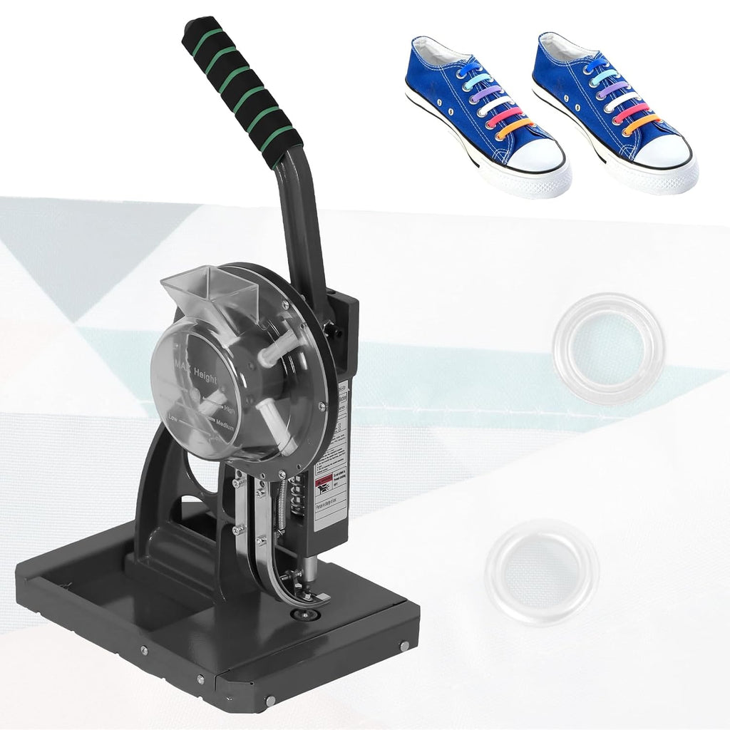 Generic Semi Automatic 8mm Puncher Eyelet Feeding Tool Tarpaulin Eyelet Press Punching Machine for Fabric Leather Banners DIY Projects