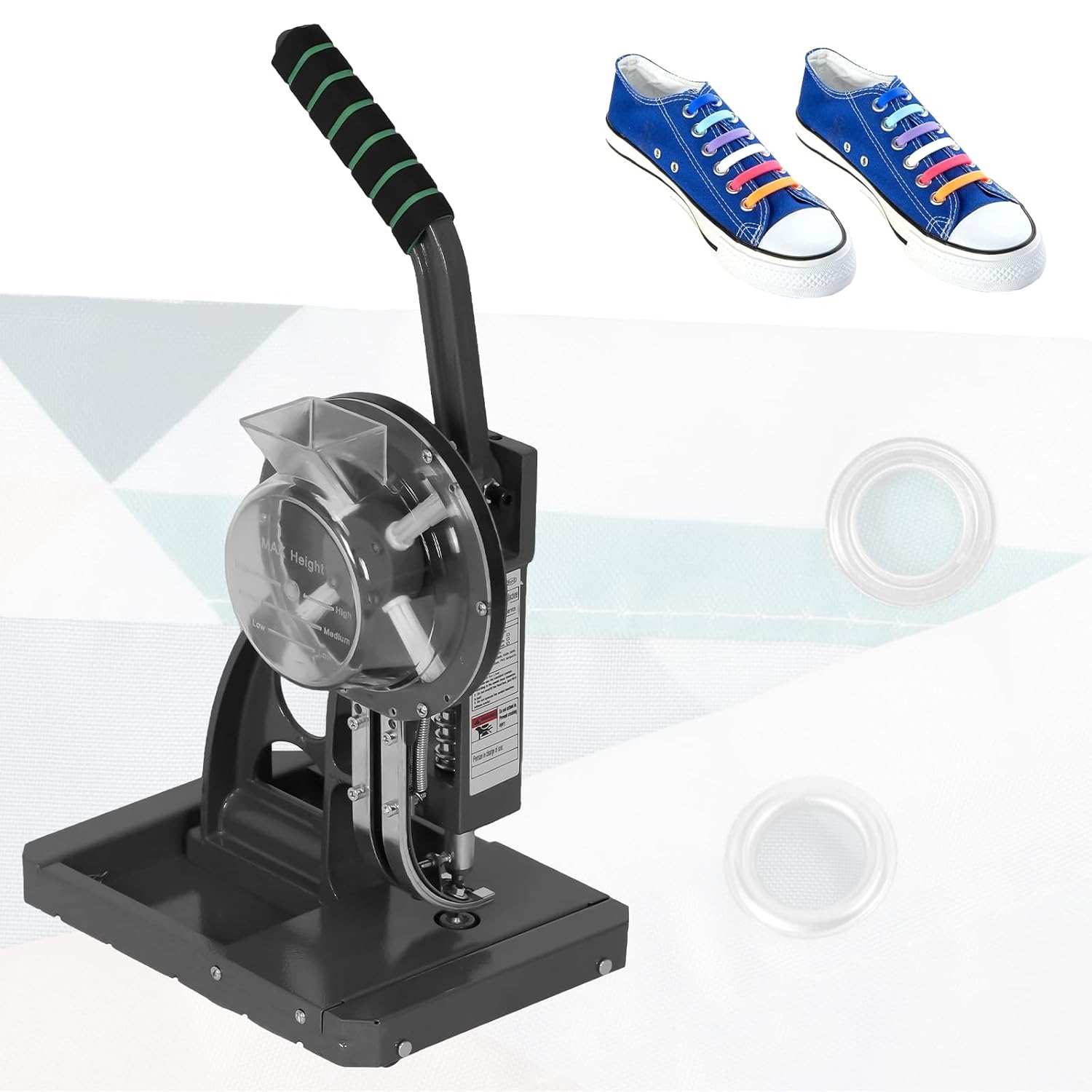Generic Semi Automatic 8mm Puncher Eyelet Feeding Tool Tarpaulin Eyelet Press Punching Machine for Fabric Leather Banners DIY Projects