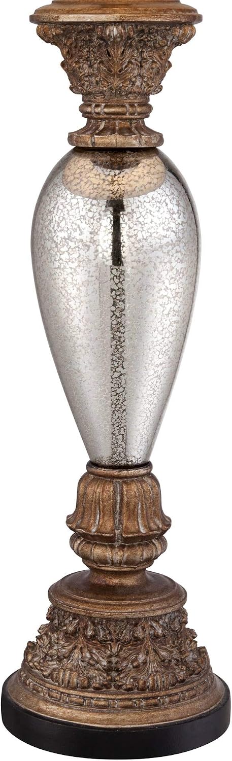 Barnes and Ivy Alsace 32 1/2' Tall Large Traditional End Table Lamp Gold Silver Mercury Glass Single Living Room Bedroom Bedside Nightstand House Office Home Reading Kitchen Entryway Console Family