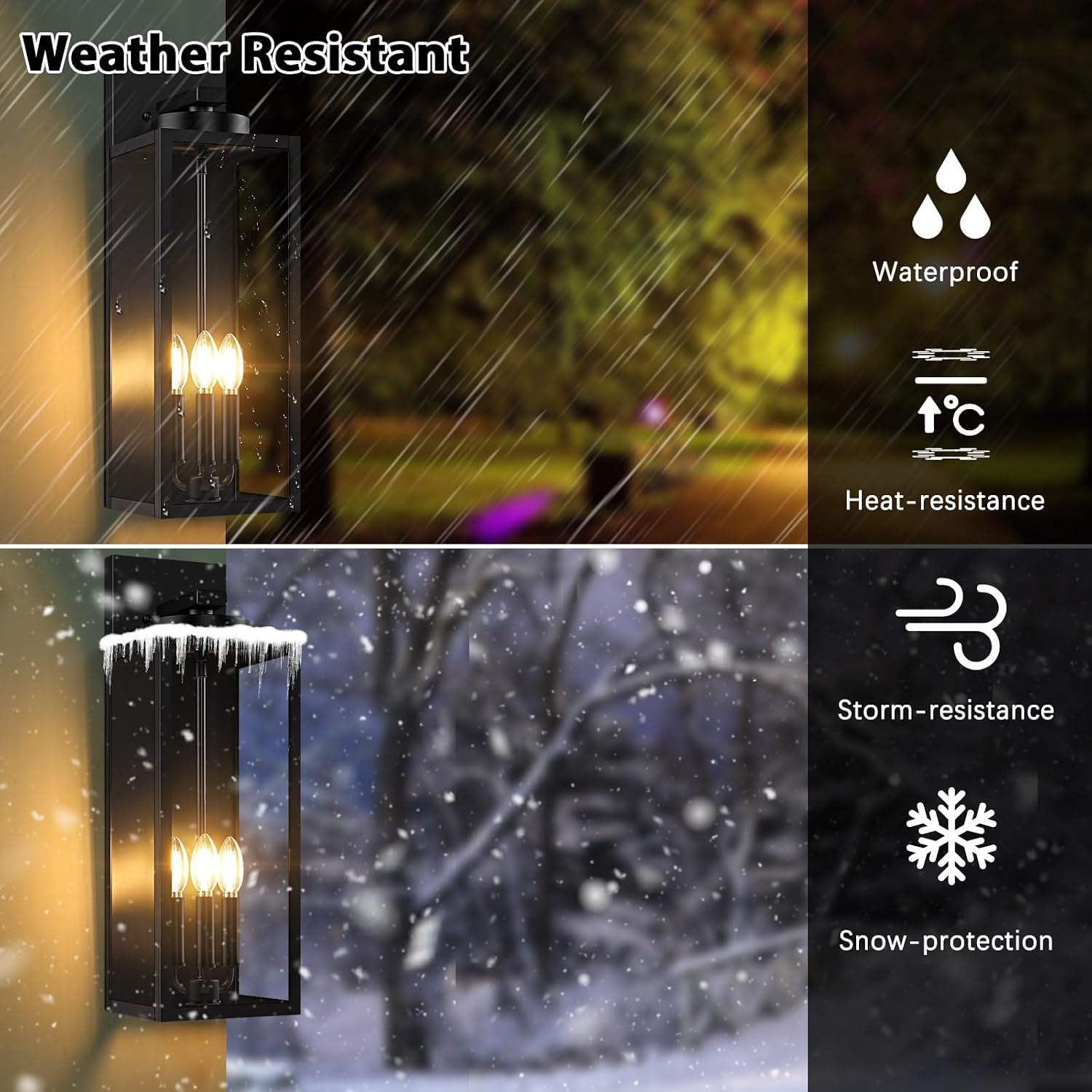 20in Large Outdoor Wall Light Fixtures, Exterior Lighting Fixtures Porch Sconces Wall Mounted, Waterproof Black Outdoor Wall Lanterns Lamps, Outside Lights for House Patio Front Door Entryway, 2-Pack