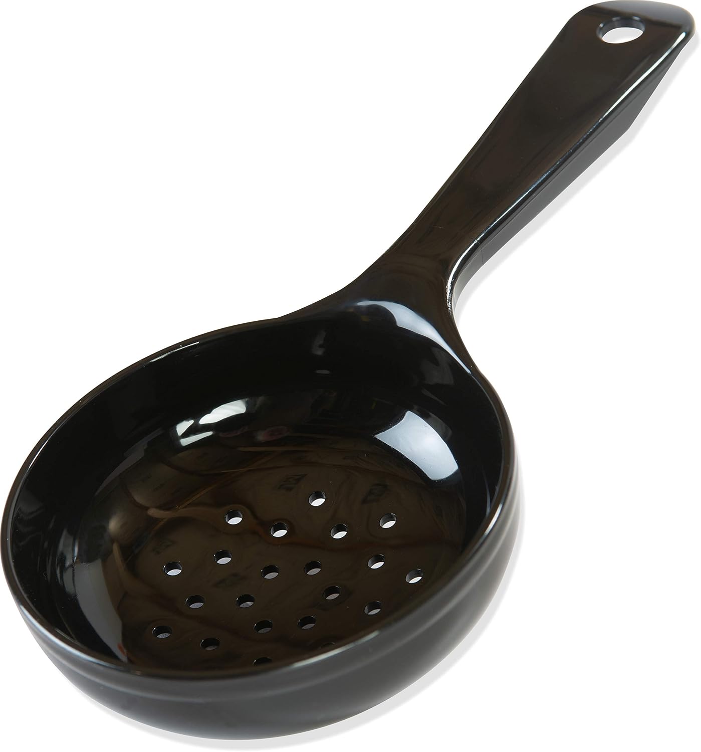 Carlisle FoodService Products 496703 Perforated Short Handle Portion Control Spoon, 6.0 fl oz, Black