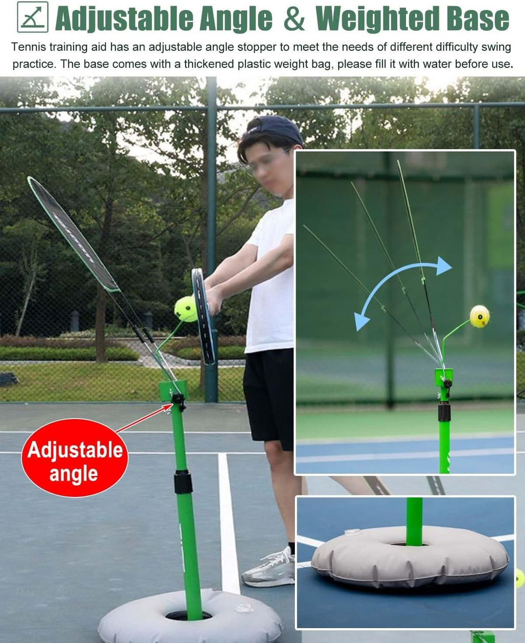 Tennis Training Equipment for Kids Adult, Beginner Tennis Trainer/Serve Training Tool for Swing Backhand, Tennis Topspin Trainer