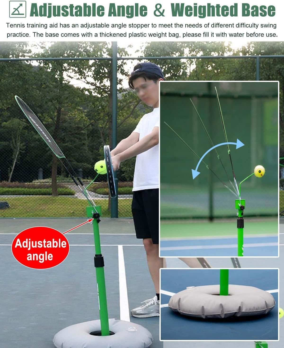 Tennis Training Equipment for Kids Adult, Beginner Tennis Trainer/Serve Training Tool for Swing Backhand, Tennis Topspin Trainer