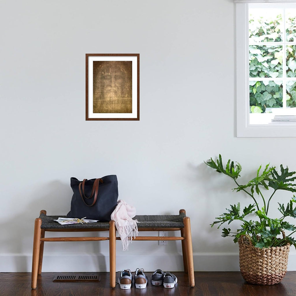 ART.COM Framed Wall Art Prints Detail of Shroud of Turin in Chiesa Della Ss. Annunziata Church, Turin, Piedmont, Italy, Europe, Places Decor, 12' x 16', Espresso Frame with White Mat