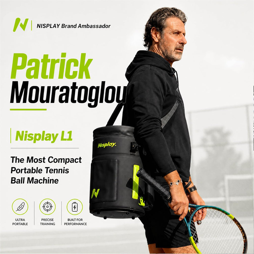 L1 Tennis Ball Machine, Ultra Light 6KG Backpack Design, Dual Control via APP & Remote, up to 50 Balls Capacity, 2–3 Hours Battery Life,Adjustable Speeds & Oscillating