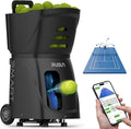 PUSUN｜PT-Smart Tennis Ball Machine: App Control with 12 Built-in Training Modes,6-Level Spin,28-Pt,75 MPH,32.6 lbs,100+ Ball,5H Battery, Portable, for Tennis/Padel,Training, Practice,Beginners to Pros