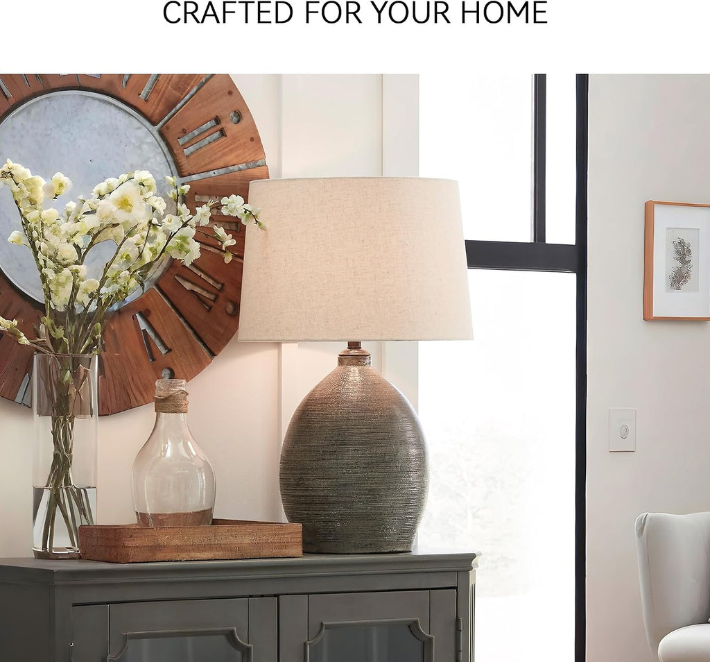 Signature Design by Ashley Joyelle Modern 27.5' Terracotta Table Lamp, Gray