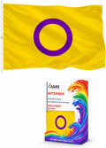 AGAS Large Intersex Flag 8x12 Ft - Printed 200D Nylon - Rope Thimble Brass Grommet Stitched Edges Fade Proof Sharp Colors - Large Size Indoor/Outdoor Intersexuality flag