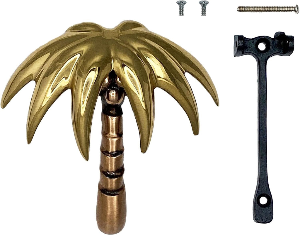 Palm Tree Door Knocker - Brass (Premium Size)