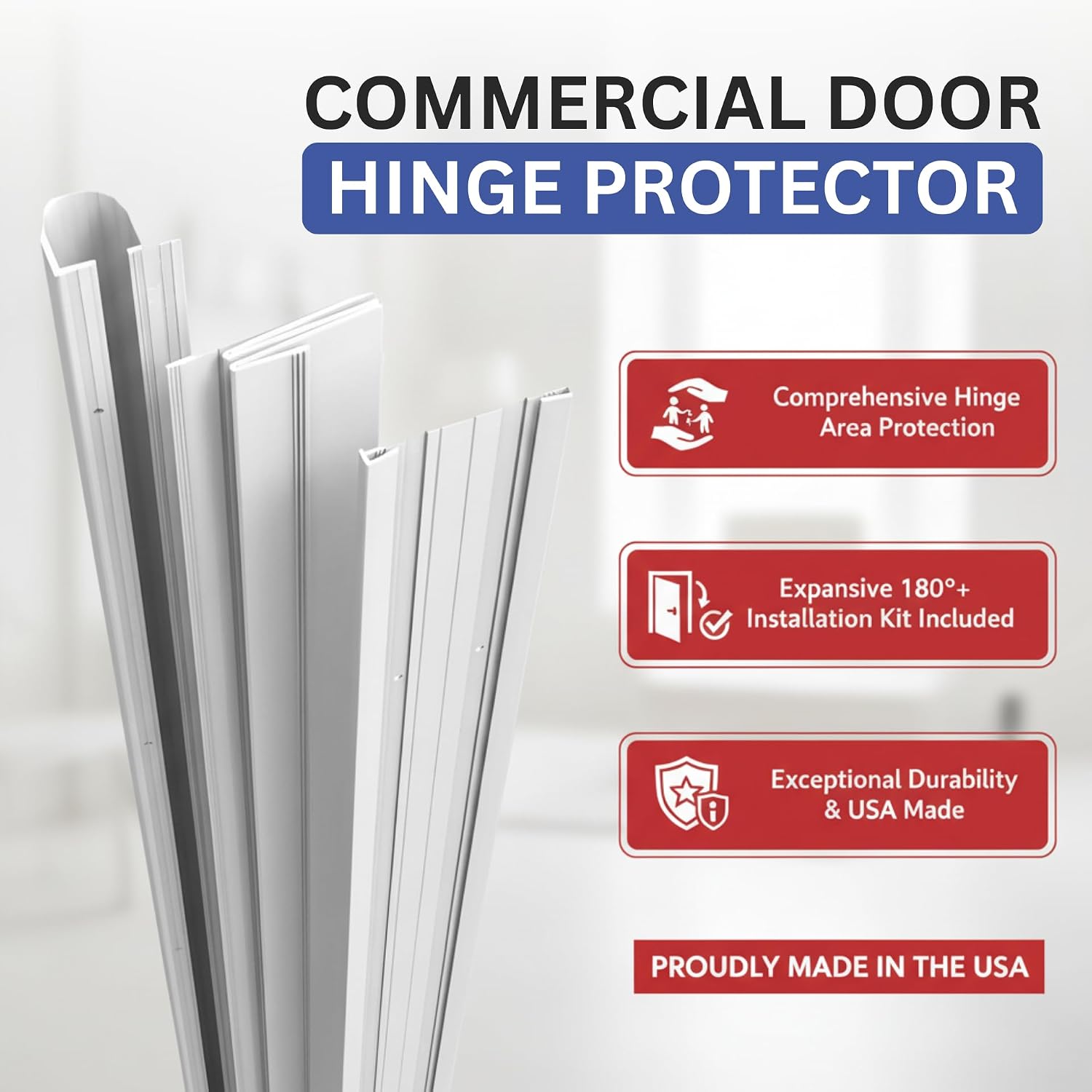 Commercial Door Hinges Finger Pinch Guard for Kids | UL Classified Push & Pull Side Door Pinch Guard for Schools, Daycare Centres & Home | USA Made | Finger Guard Door Almond, 84'