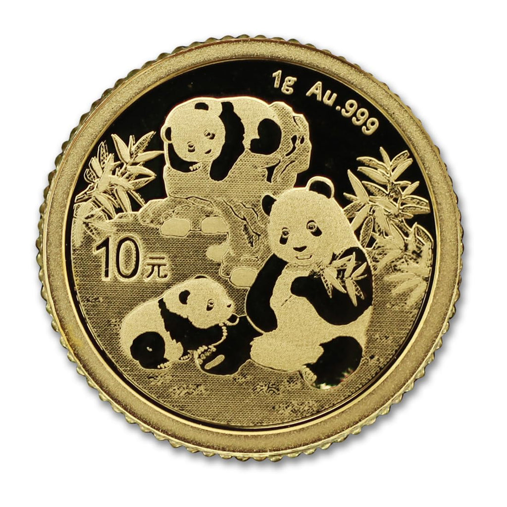 2025 1 Gram Gold Chinese Panda Coin Brilliant Uncirculated with Certificate of Authenticity 10 Yuan ¥10 BU