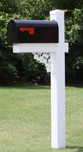 4Ever Products The Wilson Decorative Curbside Letterbox Post with Medium Capacity Galvanized Steel Mailbox and Post Combo (Black Mailbox)