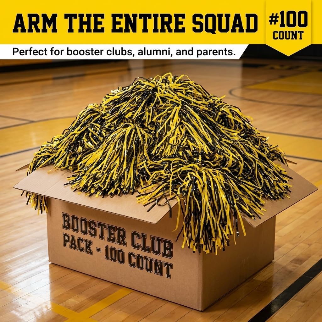 Anderson's Premium Two-Color School Spirit Shakers, Cheerleader Pom Poms, Sports Fan, Football, Basketball, Homecoming, Squad, Team, Party, Dance Club, Performance, Celebrations