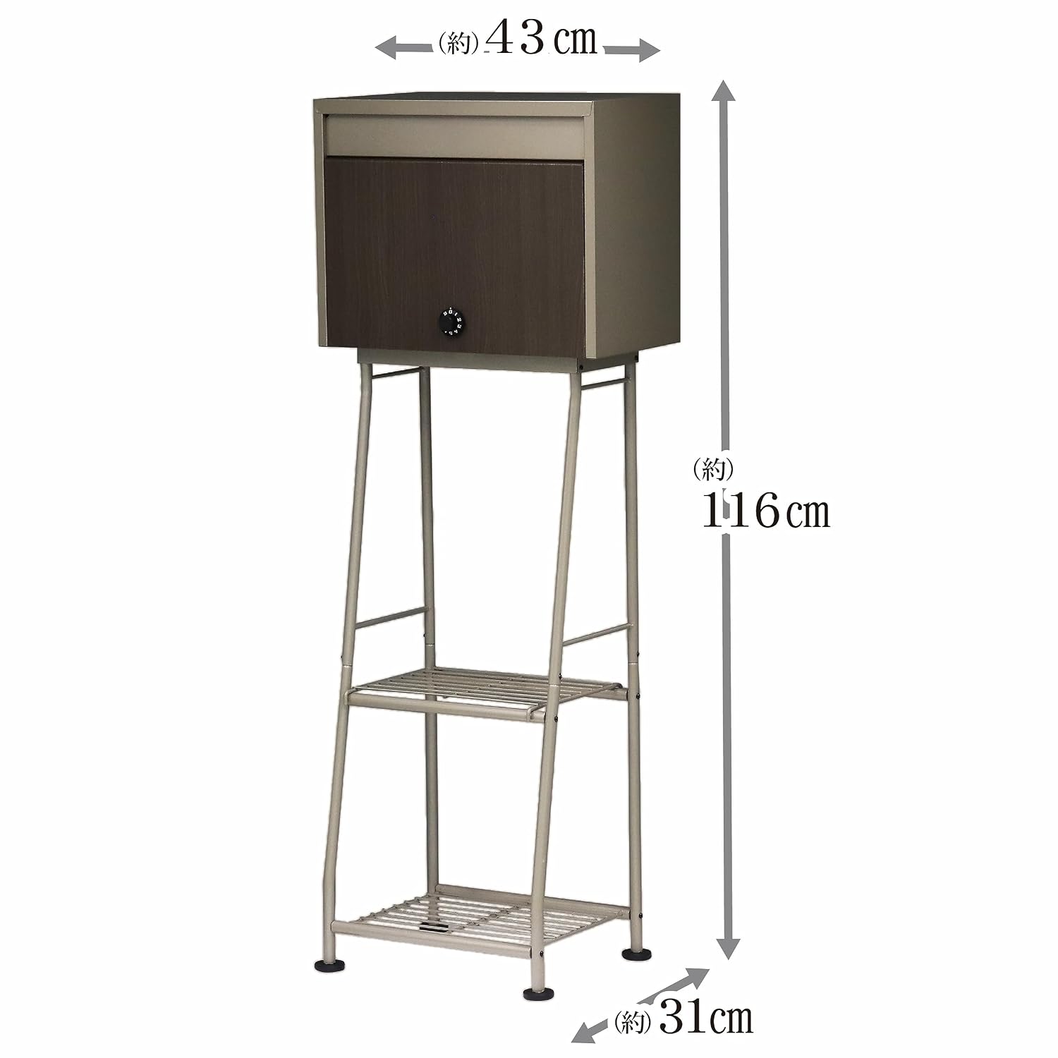 Green Life PS04FHM70D(TGY) Post Stand Set, Outdoor, Mail-Service Compatible, Dial Lock, Wood Grain Titanium, Large, Wood Grain Large Post Stand Set (Titan Gray)