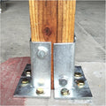 Wood Fence Post Support Kit, Adjustable Split Post Base Shoes w/Concrete Bolts, Deck Railings Uprights Anchor Base Brackets Silver Metal (Color : Galvanized, Size : 10cm high)