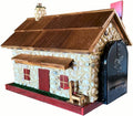 Stone House Wooden Mailbox Cedar Roof Red Trim Amish Made in USA