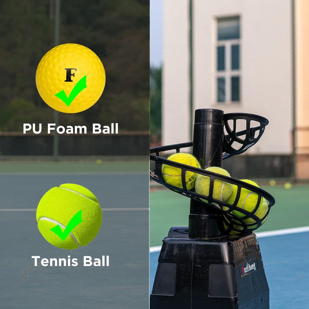Furlihong 680NT 2 in 1 Tennis Ball & Baseball Training Machine and Net Combo, Ball Recycling System, Includes 680BH and NT01