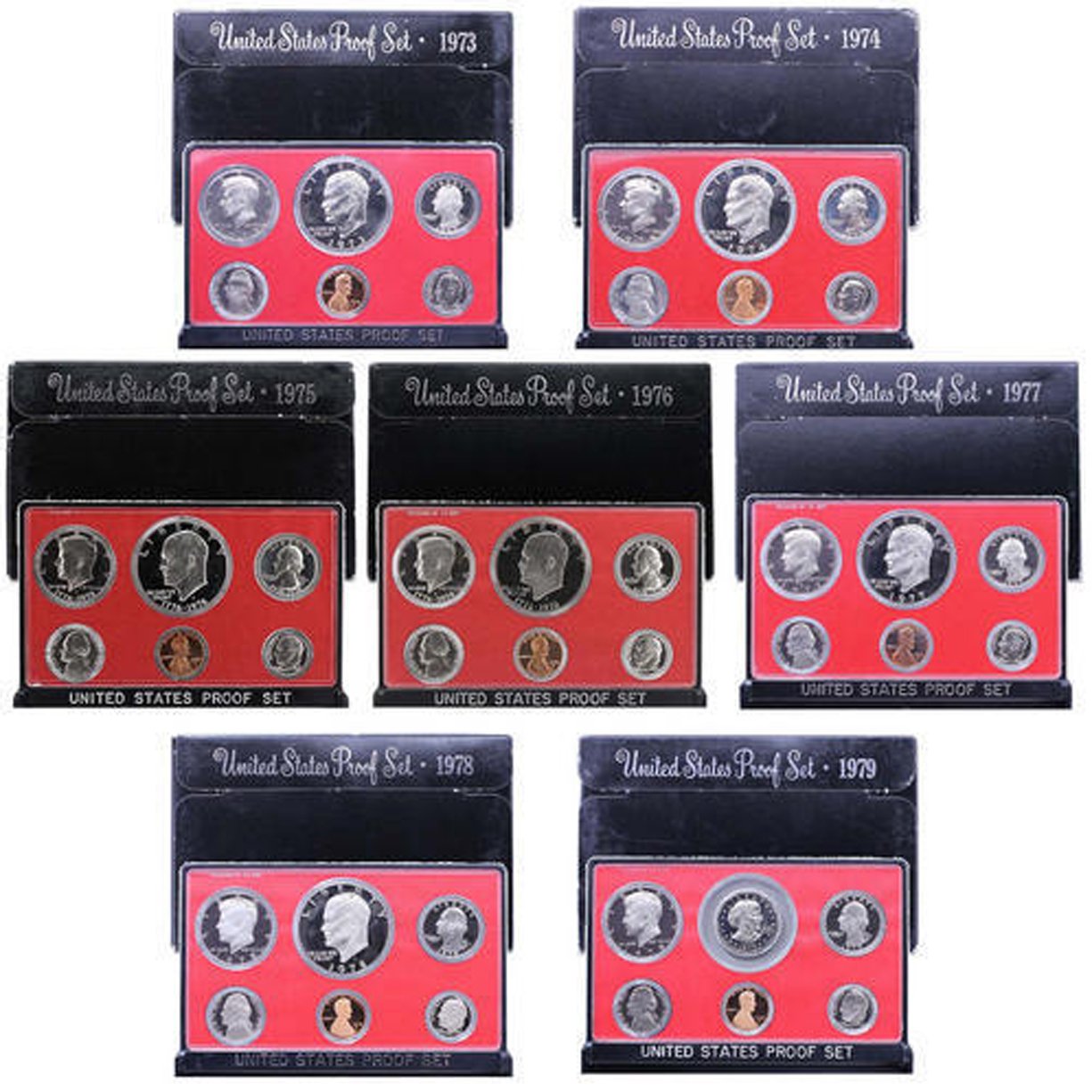 1973 S -1979 US Mint Set Clad Proof Set Run 42 coins