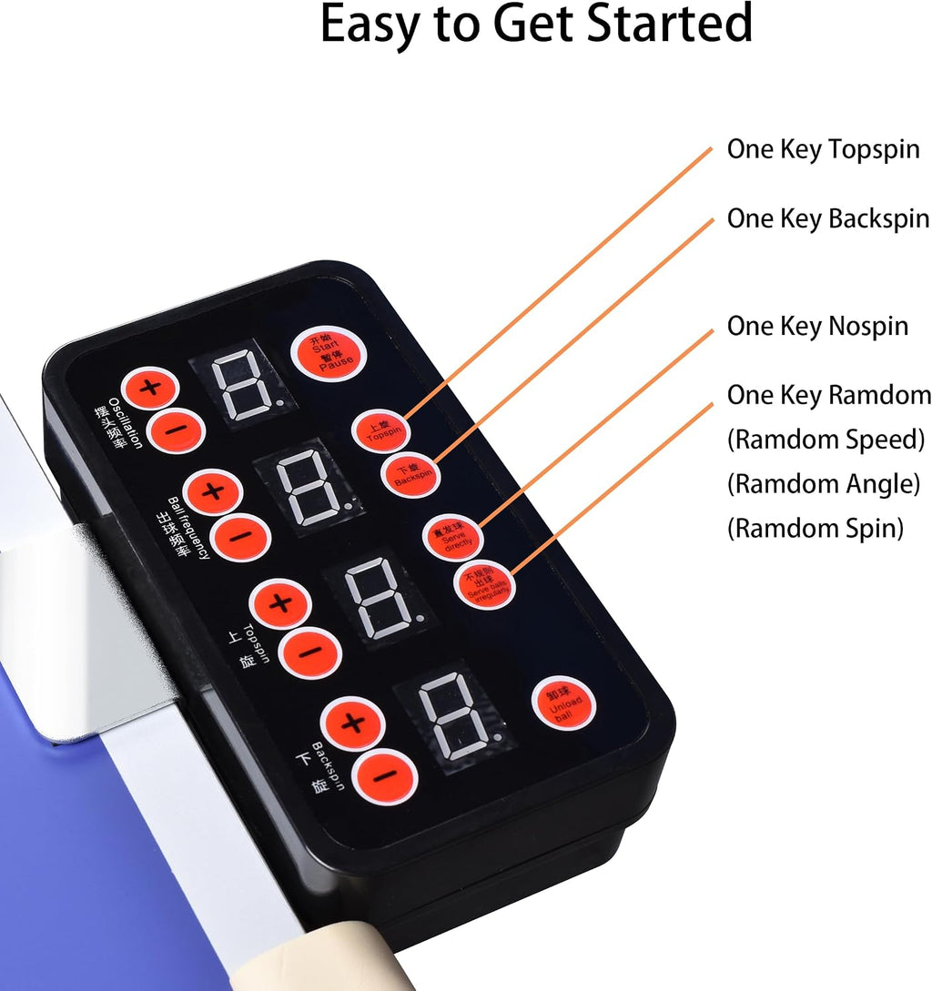 WAYMARK Table Tennis Robot Machine Ping Pong Robot with Net S6PRO Ping Pong Machine for Training Practice Come with 100 40mm+ Balls
