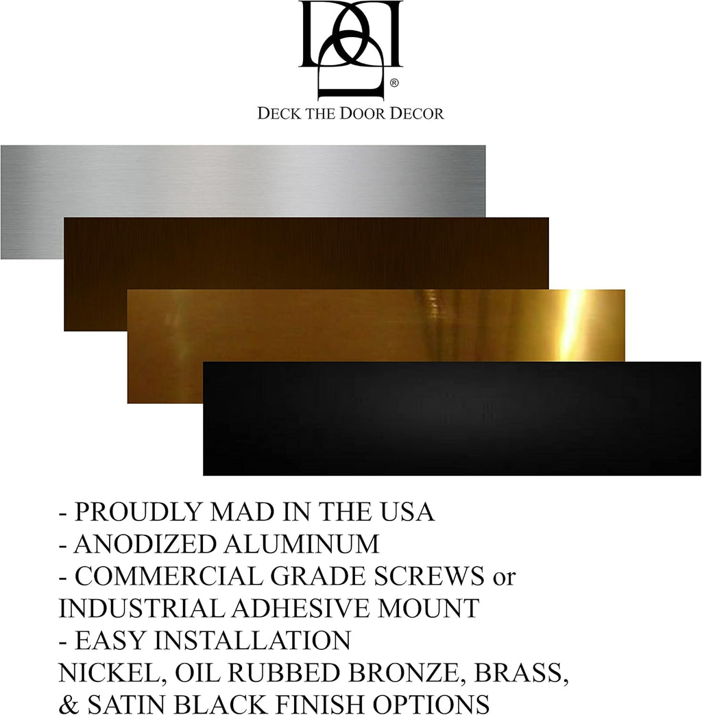 Engraved Door Kick Plate - 'UTILITARIAN' Monogram - Industrial 3M Self-Adhesive Mount - Personalized Artisan Kickplate for Doors (6x30', Oil Rubbed Bronze)
