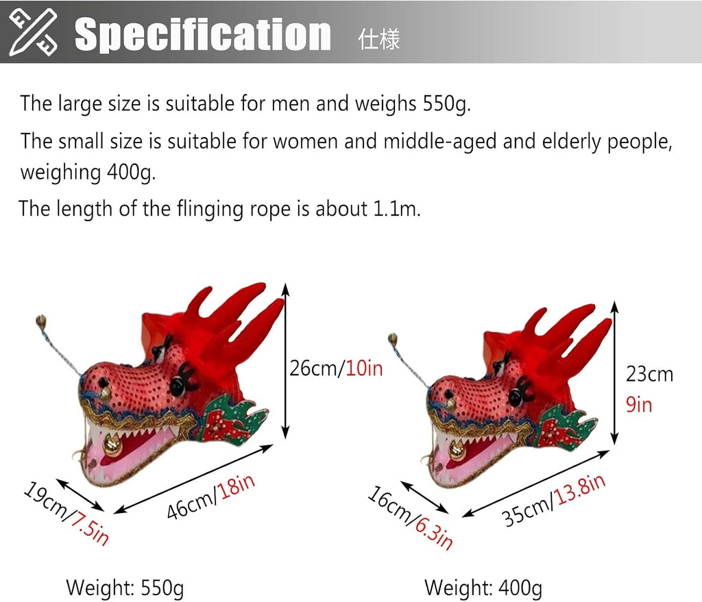 Flowy Ribbon - Blue Phoenix Tail Shape, Spinning Dragon Silk for Fitness Juggling and Games, Streamer with 400g/550g Dragon Head