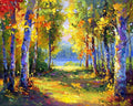 30 Original woods art forest painting in acrylic, autumn landscape artwork, trees framed painting or unframed for modern house decor, handmade grove canvas art by college teachers 2