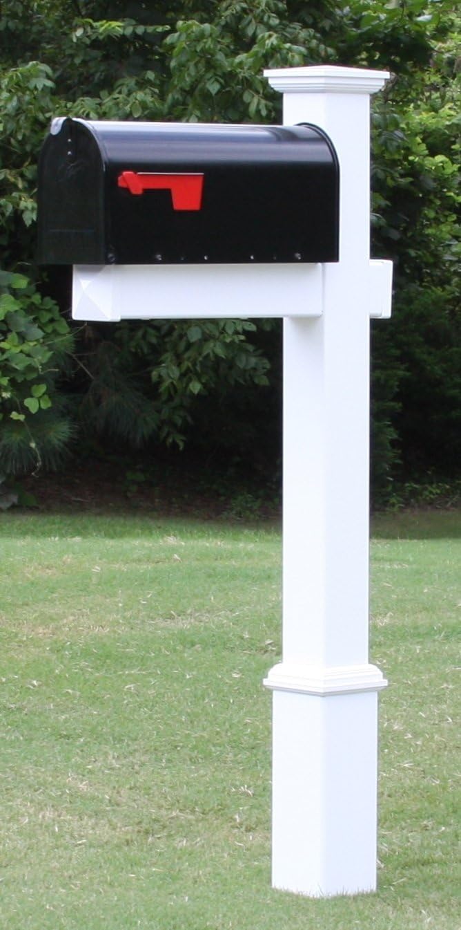 The Arthur Vinyl/PVC Mailbox Post - White (Includes Mailbox)